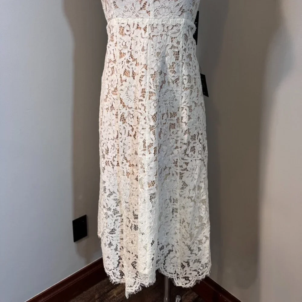 LULUS One Wish white/cream lace midi dress Size Small NEW WITH TAGS - Picture 6 of 11